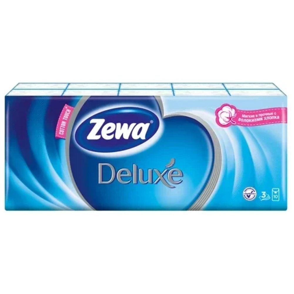 Салфетки косметические "Zewa Deluxe", 10 шт
