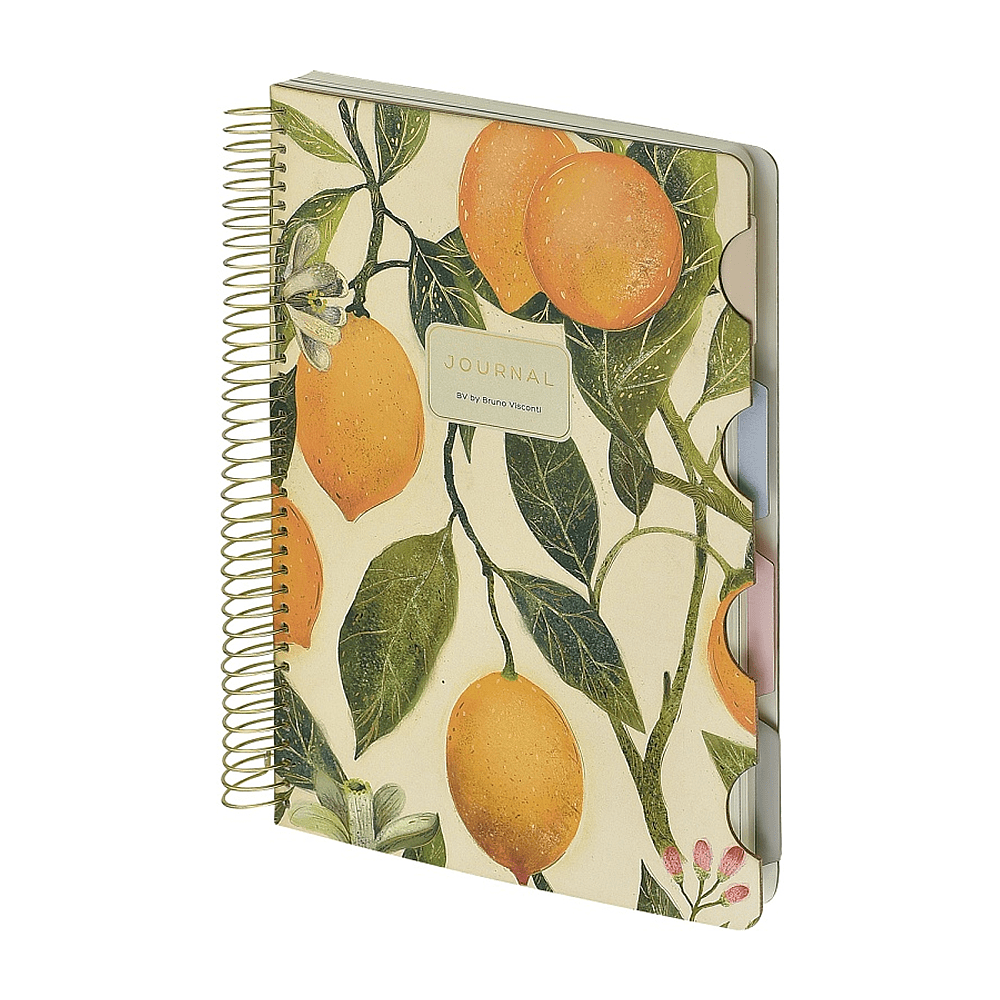 Книга записная "Flora. Paradise. Lemons" , В5, 120 листов, клетка, линейка, точка, белый, желтый