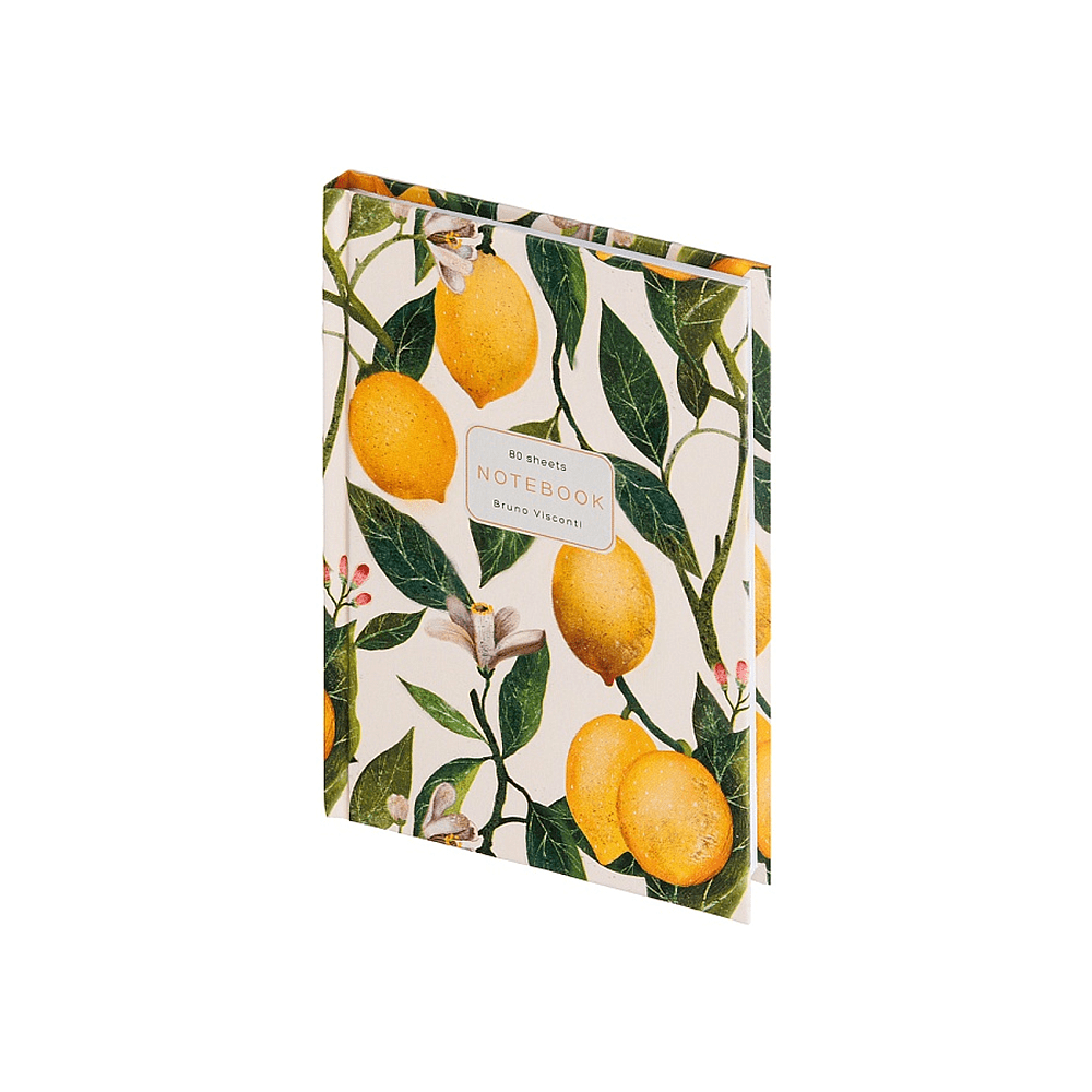 Блокнот "Flora. Paradise. Lemons", A6, 80 листов, клетка, желтый, зеленый