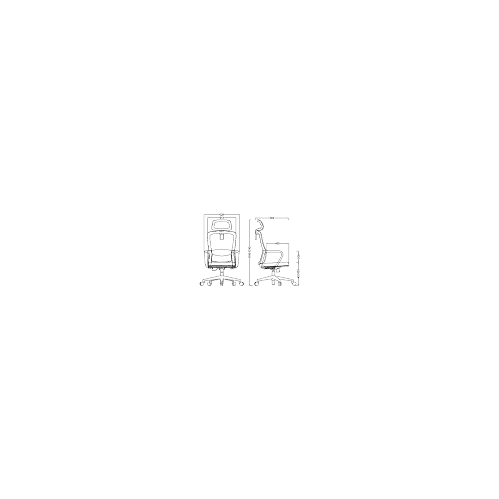 Кресло компьютерное SitZone U-060A, сетка, ткань, черный, пластик - 6