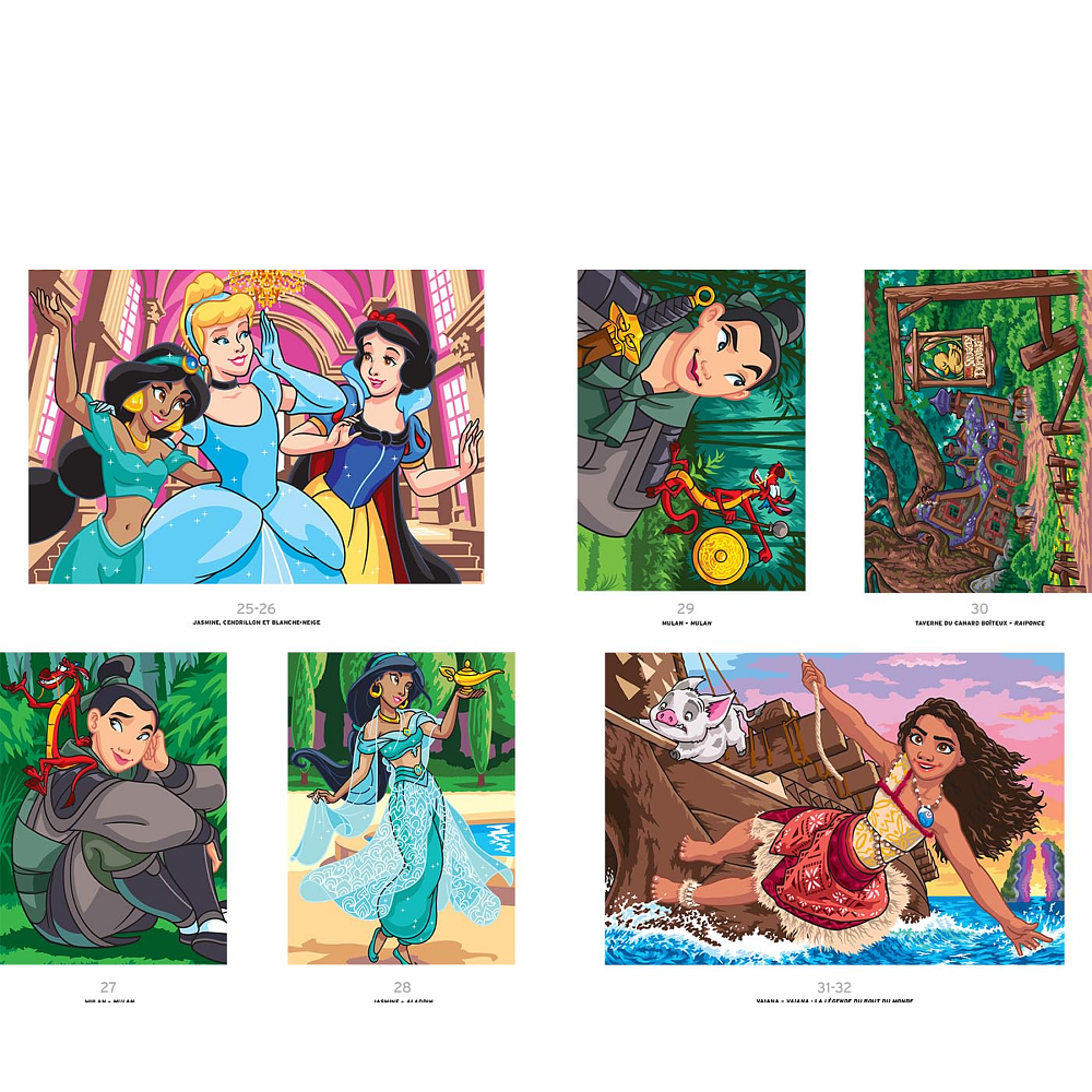 Раскраска по номерам на французском языке "Coloriages mystères Disney - Princesses. Tome 2" - 3