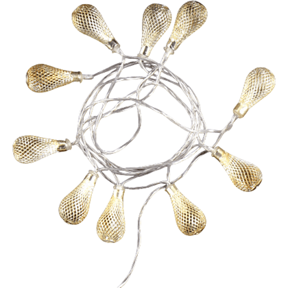 Гирлянда электрическая LED "Нить" с насадками "Ажурная капелька", 2 м, тепло-белый