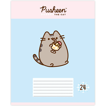 Тетрадь "Pusheen", А5, 24 листов, клетка, ассорти - 6