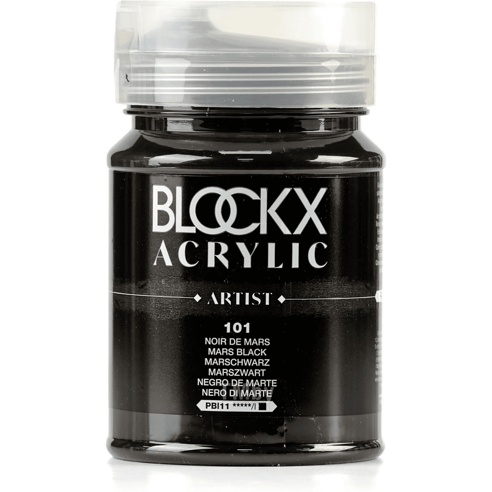 Краски акриловые "Blockx", 101 марс черный, 500 мл