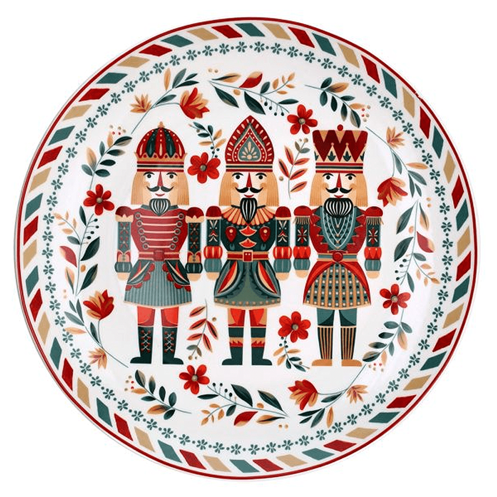 Тарелка фарфоровая "Xmas party", 30 см, разноцветный