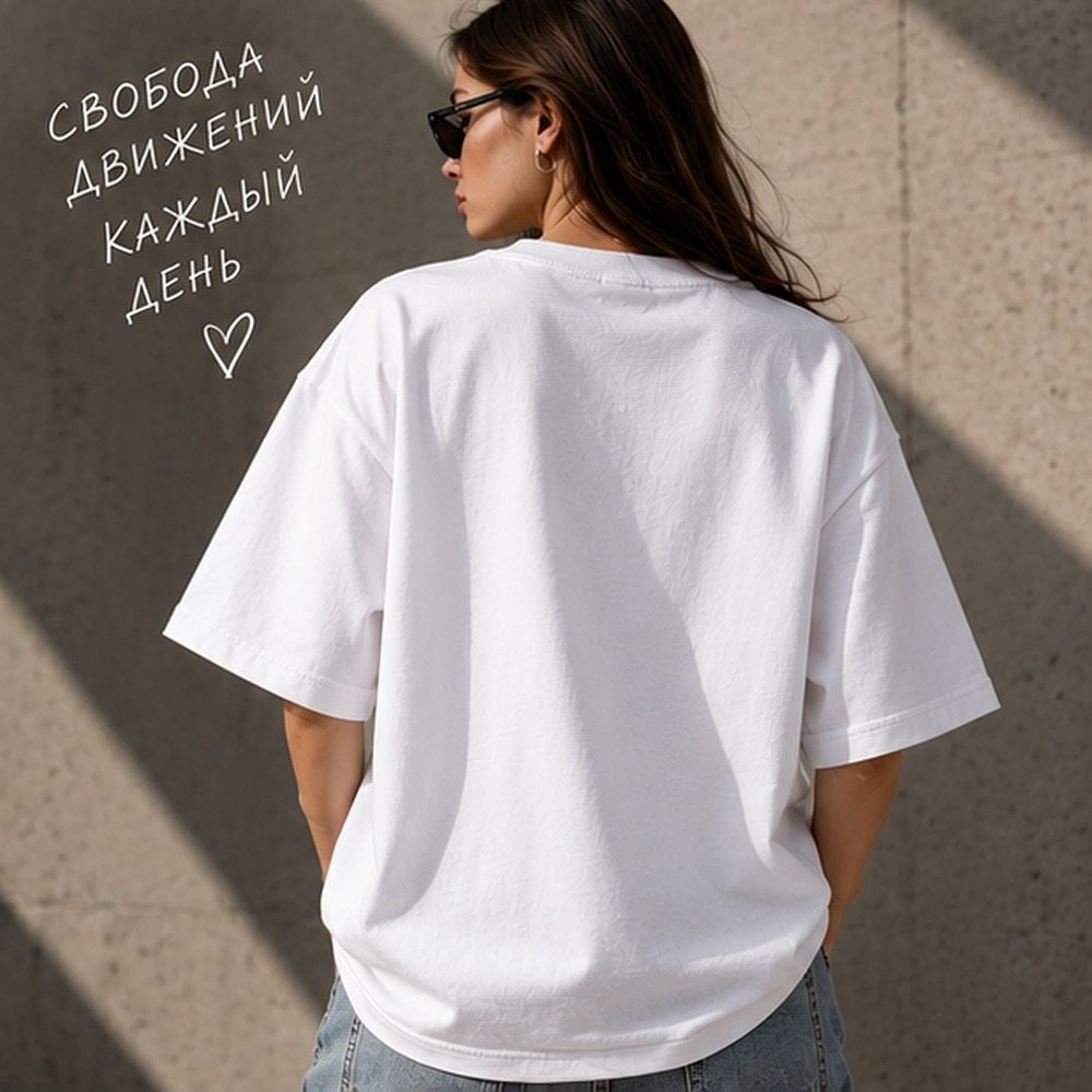 Футболка унисекс "Libra. Буська", 220, XS-S, хлопок, оверсайз, белый - 3