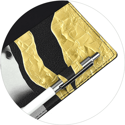 Книга записная "Красотка в золоте", А5+, 120 листов, клетка, чёрный - 4