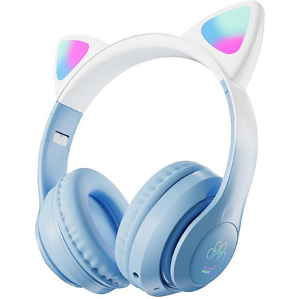 Наушники беспроводные Miru "CAT EP-W10", Bluetooth, голубой 