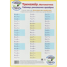 Справочные материалы "Тренажёр. Математика. Таблица умножения", формат А4
