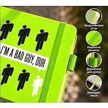 Скетчбук "I’m a bad guy", 12х12 см, 140 г/м2, 80 листов, зеленый луг