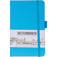 Скетчбук "Sketchmarker", 9x14 см, 140 г/м2, 80 листов, синий неон