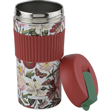 Кружка термическая "Flora. Пионы", металл, 500 мл, белый, красный