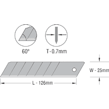 Лезвие для большого ножа Miles "B254-10", 25 мм, 10 шт.