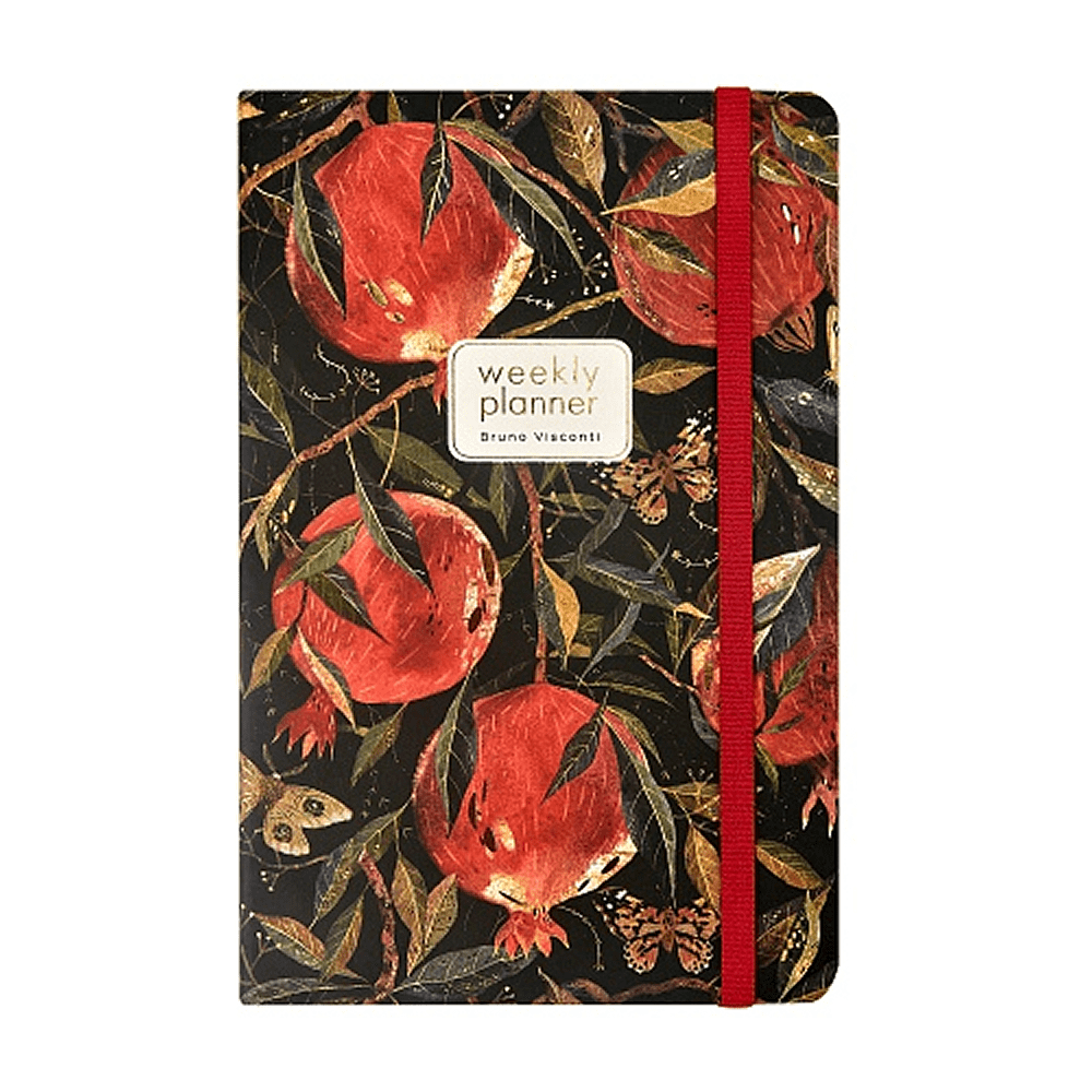 Еженедельник недатированный "Flora. Гранат", А5, 144 страниц, линованный, черный, красный - 2