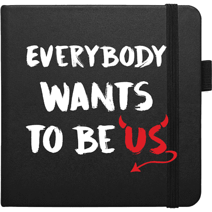 Скетчбук "Everybody wants to be us", 12х12 см, 140 г/м2, 80 листов, черный