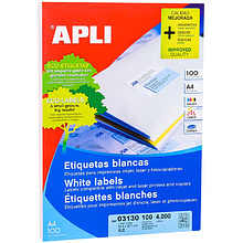 Самоклеящиеся этикетки универсальные "Apli", 52.2x29.7 мм, 100 листов, 40 шт, белый