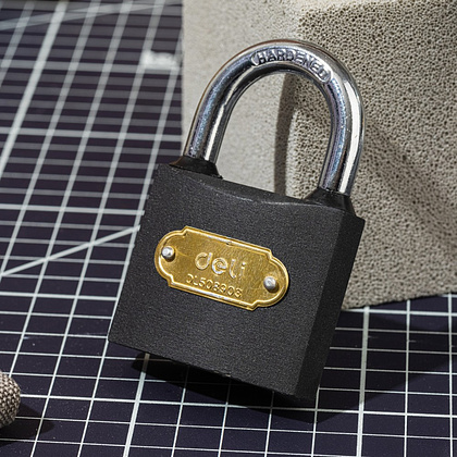 Замок навесной Deli YS EDL508903, 50 мм, автомат, 3 ключа, защита от влаги - 3