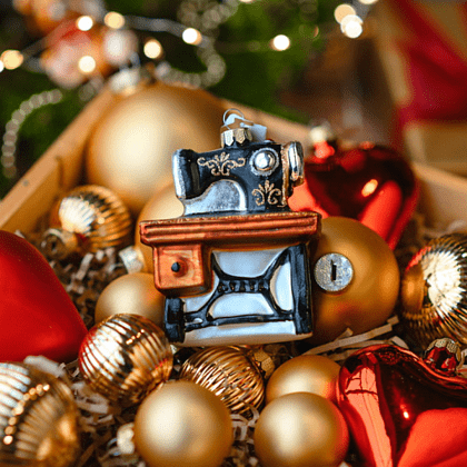 Украшение елочное "Швейная машинка", 9 см, стекло, разноцветный - 2