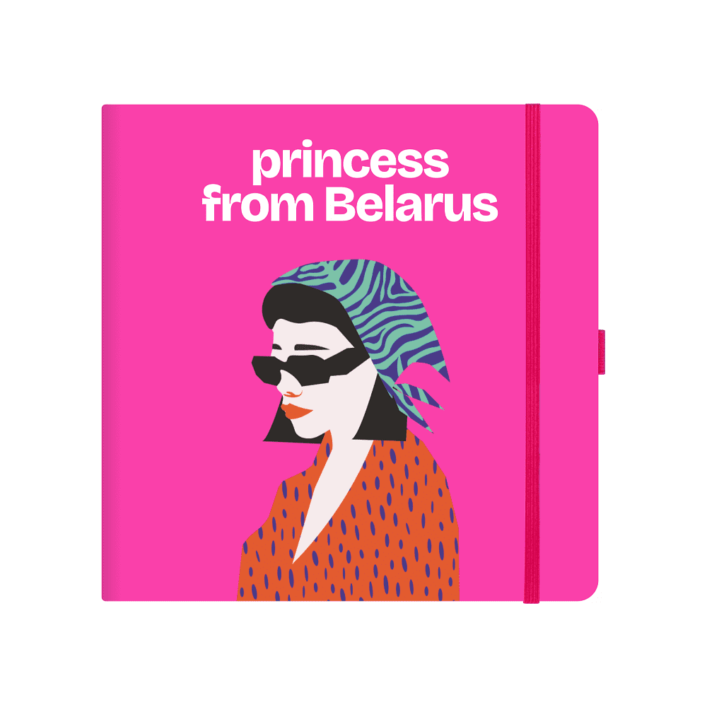 Скетчбук «Princess from Belarus», 12х12 см, 140 г/м2, 80 л, фуксия