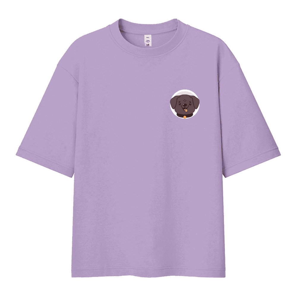 Футболка унисекс "Лабрадор. Dog love club", XS-S, хлопок, оверсайз, лавандовый