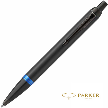 Ручка шариковая автоматическая Parker "IM Vibrant Rings K315", 0,7 мм, черный, синий, стерж. синий