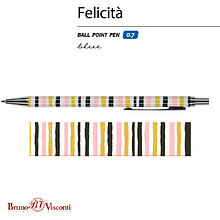 Ручка шариковая автоматическая "Felicita. Полоска", 0.7 мм, разноцветный, стерж. синий