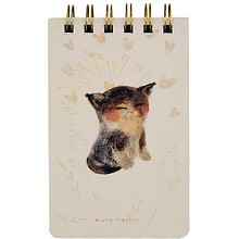 Блокнот  "Cute Journal. Милый Котик", A6, 100 листов, линейка, бежевый