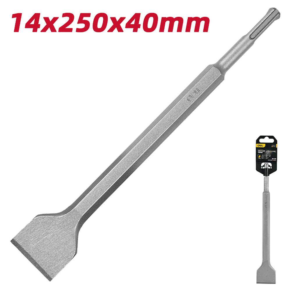 Зубило лопаточное Deli YS EDH-YBZ40250-E1, для перфоратора, 14 x 250 x 40 мм, SDS-PLUS - 4