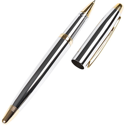 Ручка-роллер "Lexington Medalist", 0.7 мм, серебристый, золотистый, стерж. черный - 2