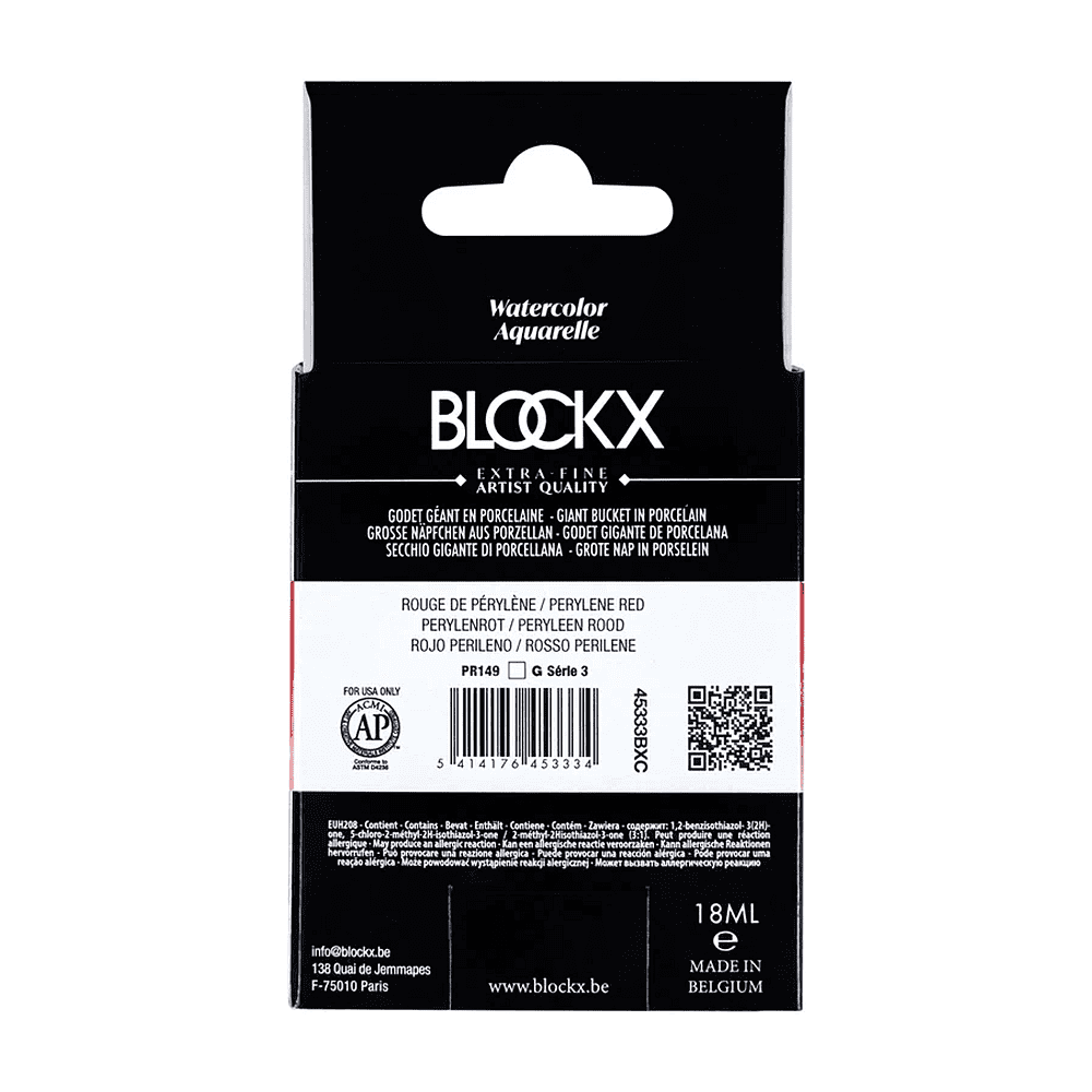 Краски акварельные "Blockx. Giant pan", 333 перилен красный, 18 мл., кювета - 5