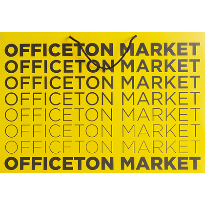 Пакет бумажный "Офистон Маркет", 30x20x8 cм, желтый, фиолетовый - 3