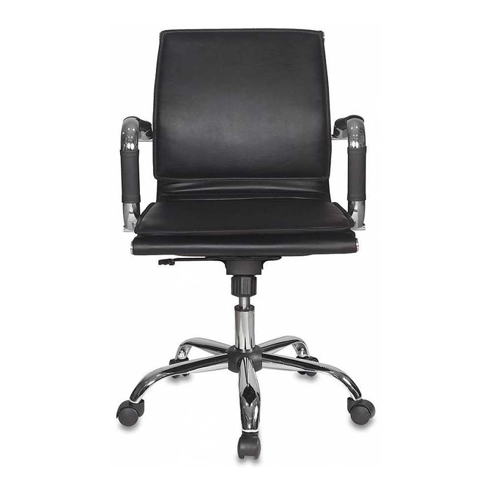 Кресло для руководителя "Бюрократ CH-993" низкая спинка, кожзам, хром, черный - 2