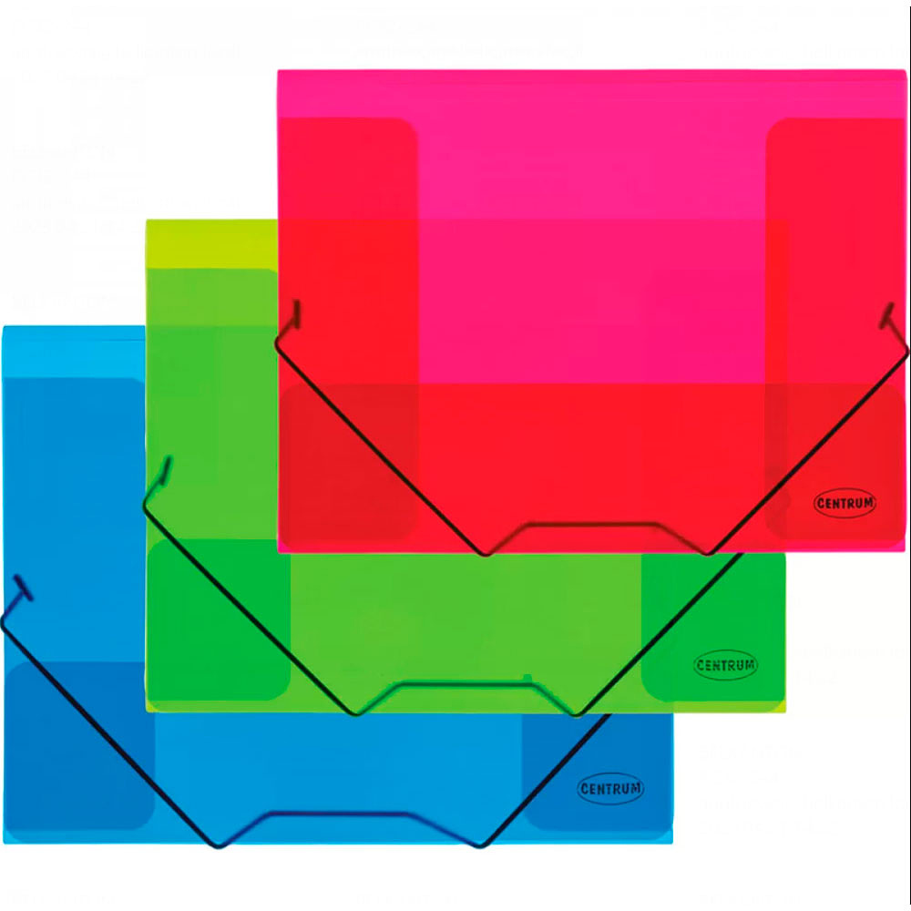  Папка на резинках "Centrum", А4, 15 мм, пластик, ассорти