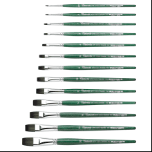 Кисть для рисования "Tintoretto Emerald", синтетика, плоская, №18
