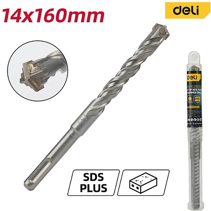 Бур по бетону Deli YS EDH-YCZ16014-E1, 14x160 мм, X-Tip, SDS-PLUS - 2 Бур по бетону Deli YS EDH-YCZ16014-E1, 14x160 мм, X-Tip, SDS-PLUS - 2