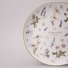 Тарелка керамическая "Flower story", 26 см, белый