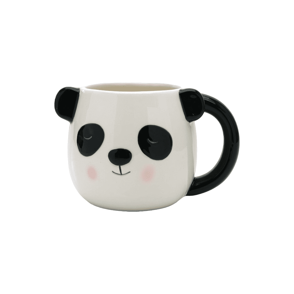Кружка керамическая "Panda with ears", 450 мл, белый, черный