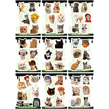 Набор наклеек объемных "Котики", А6, 9 листов, 53 шт