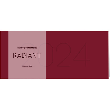 Планинг датированный настольный "Radiant" на 2024 год, 104x227 мм, 64 листа, красный 