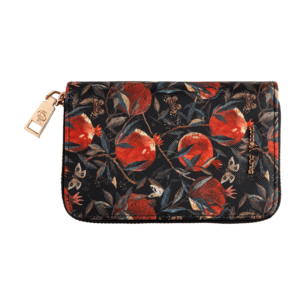 Кошелек "Flora. Гранат", черный, красный