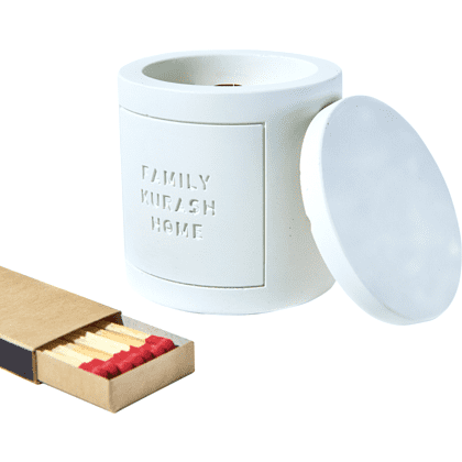 Свеча декоративная со спичками "Family Kurash Home Круг", ароматизированная, белый - 9