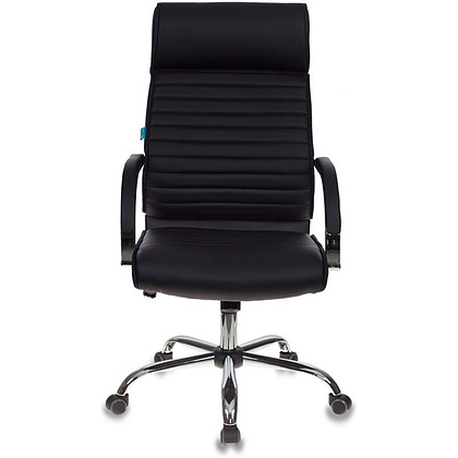 Кресло для руководителя "Бюрократ T-8010SL", экокожа, хром, черный - 3