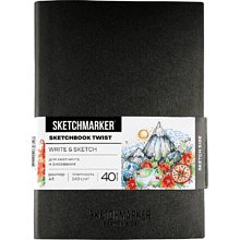 Скетчбук "Sketchmarker Sketch&Write", А5, 100 листов, бумага белая, в точку