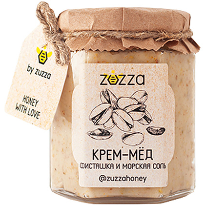 Мед-крем "Zuzza", фисташка, соль, 240 г