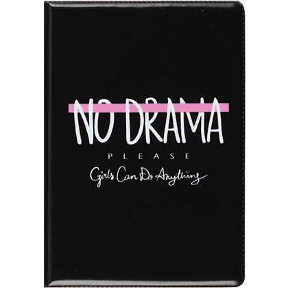 Обложка для паспорта "No Drama", черный