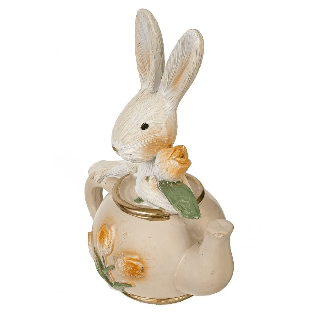 Фигурка "Заяц в чайнике", 8 x 5 x 10 см, бежевый - 2