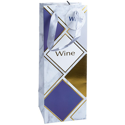 Пакет бумажный подарочный "Для вина", 12x33x8.9 см, ассорти (9055937)
