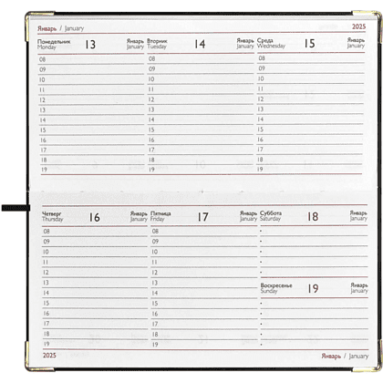 Еженедельник датированный "Сариф" на 2025 год, 170х88 мм, 128 страниц, черный  - 7