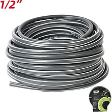 Шланг поливочный армированный четырёхслойный Deli GS EDL8072-30, 1/2", ПВХ, 30 м, серый
