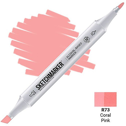 Маркер перманентный двусторонний "Sketchmarker", R73 розовый коралловый
